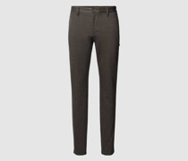 Tapered Fit Stoffhose mit Fischgratmuster