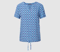 Blusenshirt aus reiner Viskose mit V-Ausschnitt