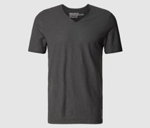 Regular Fit T-Shirt aus Baumwolle mit V-Ausschnitt