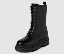Schnürboots aus Leder mit Plateausohle