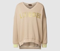 Sweatshirt mit Ziersteinbesatz Modell 'L(I)EBE'