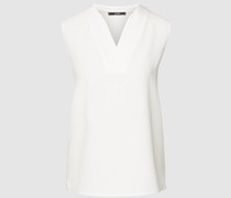 Bluse mit Kontrastbesatz aus Satin