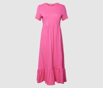 Midikleid mit geripptem Rundhalsausschnitt Modell 'PEPLUM'