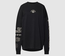 Sweatshirt mit geripptem Rundhalsausschnitt
