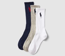 Socken mit Label-Print im 3er-Pack