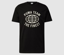 T-Shirt mit Label-Print