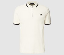 Poloshirt mit Label-Stitching Modell 'Half Zip Polo Shirt'