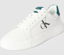 Sneaker aus Leder mit Label-Print
