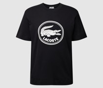 T-Shirt mit Label-Flockprint
