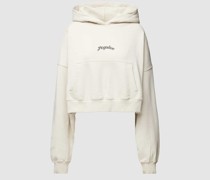 Oversized Cropped Hoodie mit Label-Print Modell 'ODDA'