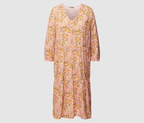 Knielanges Kleid aus Viskose mit floralem Muster