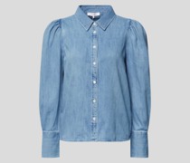 Jeansbluse mit Puffärmeln