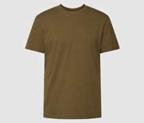T-Shirt mit geripptem Rundhalsausschnitt Modell 'Clark-R'