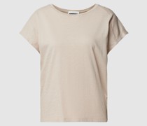 T-Shirt mit geripptem Rundhalsausschnitt Modell 'ONELIAA'