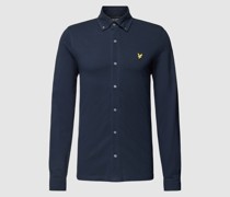 Slim Fit Freizeithemd mit Label-Stitching