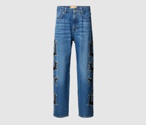 Baggy Fit Jeans mit Motiv-Print