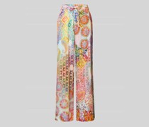 Wide Leg Stoffhose mit Allover-Muster