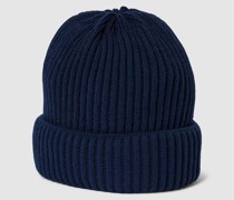 Beanie mit Umschlag aus Schurwoll-Mix