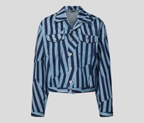 Jeansjacke mit Streifenmuster