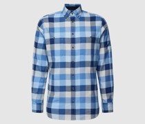 Flanellhemd mit Button-Down-Kragen