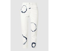 Tapered Fit Jeans aus Baumwolle Modell 'Pedal Pusher'