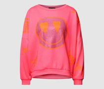 Sweatshirt mit Strasssteinbesatz Modell 'JOY'