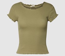 T-Shirt mit Muschelsaum