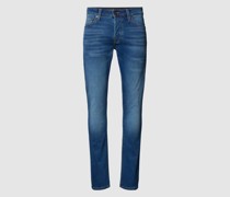 Slim Fit Jeans in unifarbenem Design Modell 'GLENN'