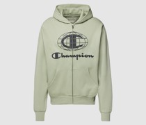Sweatjacke mit Label-Print