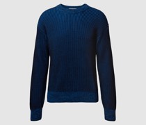 Strickpullover in Two-Tone-Machart Modell 'Crew pullover'