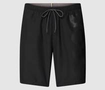 Regular Fit Badehose mit Label-Print Modell 'Orca'