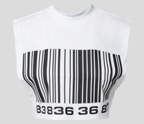 Cropped T-Shirt mit Label-Print