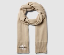Strickschal mit Label-Stitching  Modell 'MONOLOGO'