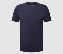 T-Shirt in melierter Optik mit Brusttasche