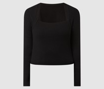 Cropped Pullover aus Wollmischung
