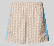 Badehose mit Logo-Patch Modell 'TECHNICAL'