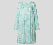 Knielanges Seidenkleid mit aus Seide-Mix