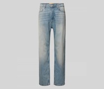 Baggy Fit Jeans mit Knopf- und Reißverschluss