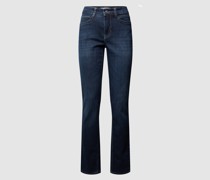 Straight Fit Jeans mit Label-Patch Modell 'Angela'