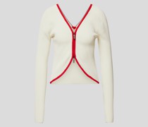 Strickjacke in Ripp-Optik