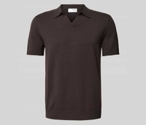 Slim Fit Poloshirt mit V-Ausschnitt Modell 'TELLER'
