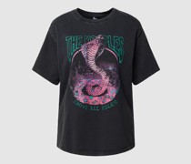T-Shirt im Used-Look mit Motiv-Print