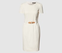 Knielanges Kleid mit Rundhalsausschnitt
