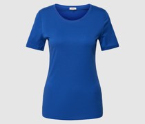 T-Shirt mit geripptem Rundhalsausschnitt