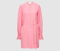 Knielanges Kleid mit Lochstickerei Modell 'Chrisje'