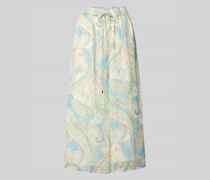 Wide Leg Stoffhose mit Paisley-Muster