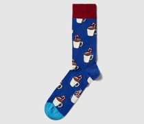 Socken mit Allover-Muster Modell 'Candy Cane Cacao'
