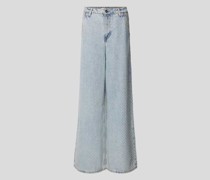 Wide Fit Jeans mit Strasssteinbesatz