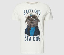 T-Shirt mit Motiv- und Statement-Print Modell 'SEE DOG'