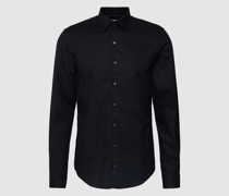 Slim Fit Business-Hemd mit Label-Stitching Modell 'Bari'